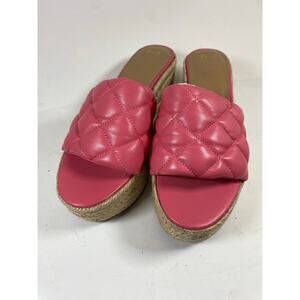 Marc Fisher Espadrille Platform Sandals Pink 9.5W